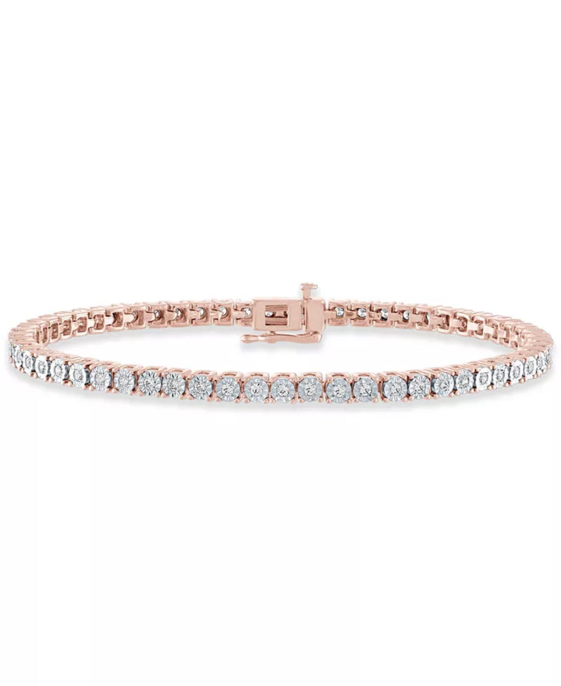 Diamond Tennis Bracelet (1 Ct. T.W.) in Sterling Silver, 14K Gold-Plated Sterling Silver or 14K Rose Gold-Plated Sterling Silver