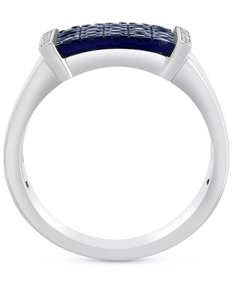 EFFYÂ® Men'S Sapphire (7/8 Ct. T.W.) & Diamond Accent Ring in Sterling Silver