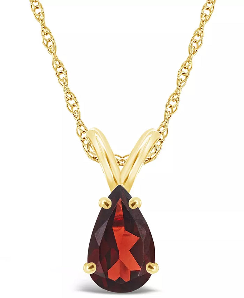 Garnet (1-1/5 Ct.T.W) Pendant Necklace in 14K Yellow Gold